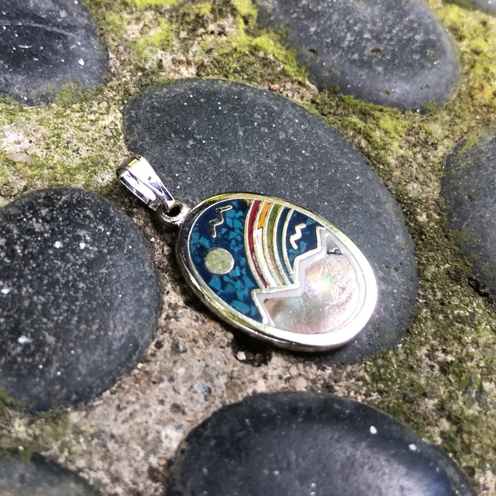 Abalone MOP Mountain Inlay Pendant - Picture 10 of 16